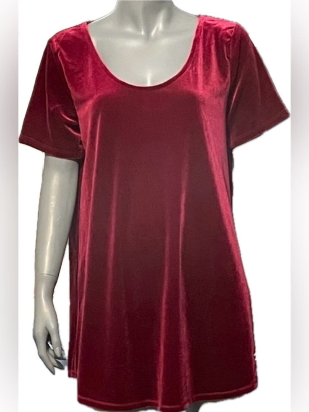 NWT Agnes & Dora Red Tunic XXL Top Plus Size Velvet Special Occasion Flowy
